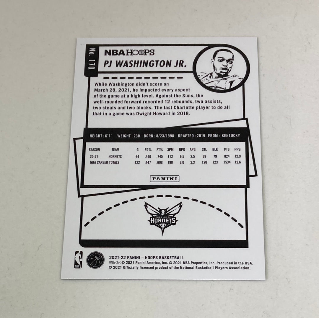 2021 - 22 Panini NBA Hoops PJ Washington JR. 180/199 - ChronicCards