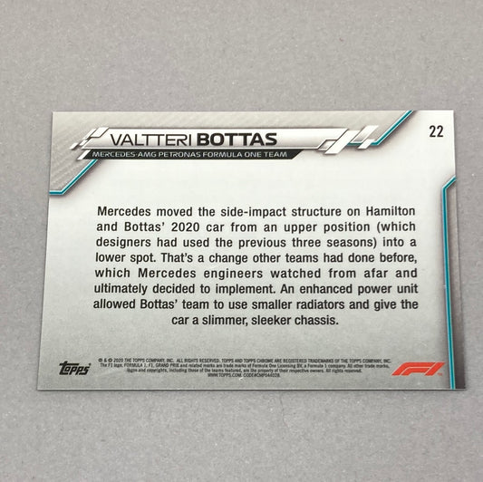 2020 Topps Chrome Valtteri Bottas Base #22 F1 Card - ChronicCards