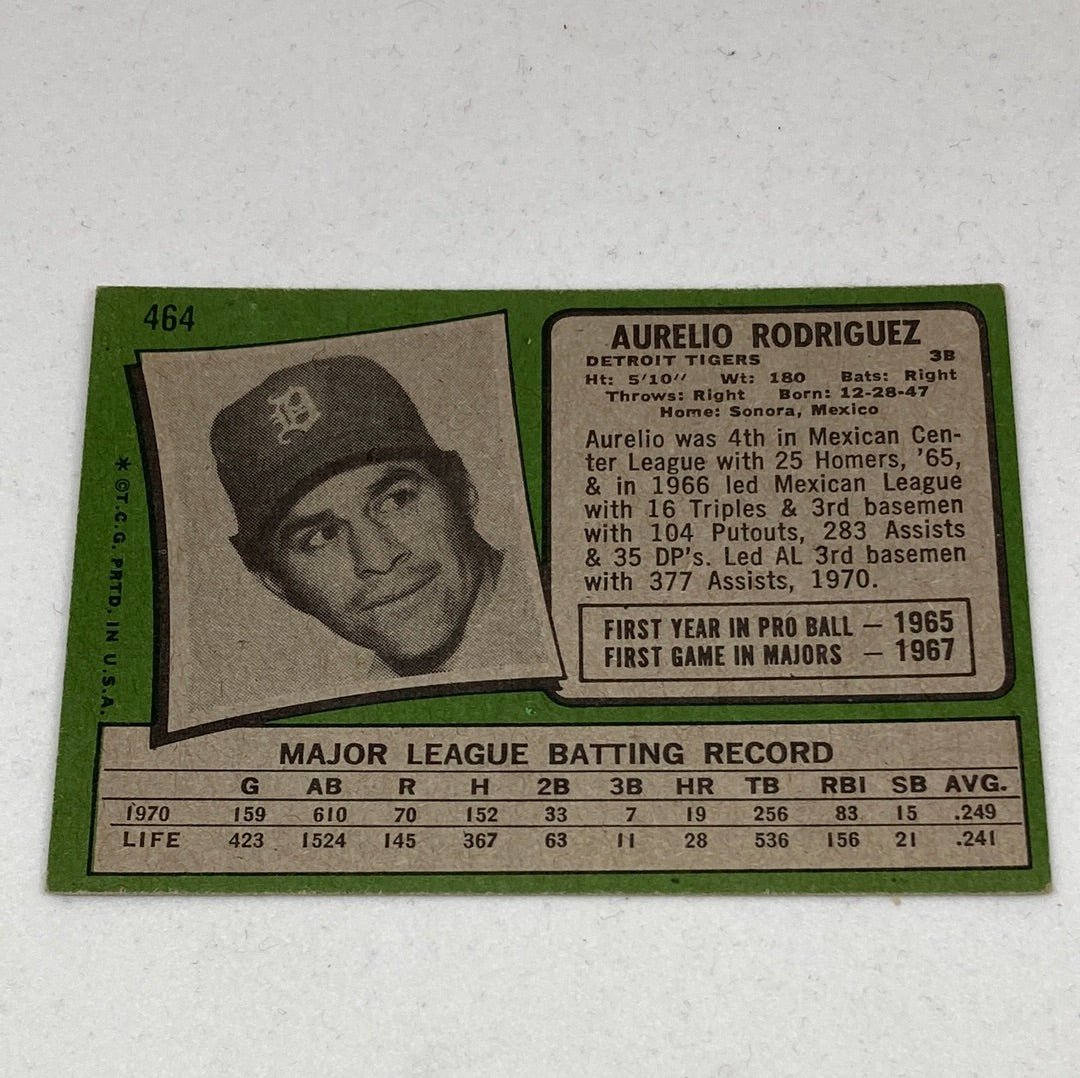 1971 Topps Aurelio Rodriguez Baseball Card - ChronicCards