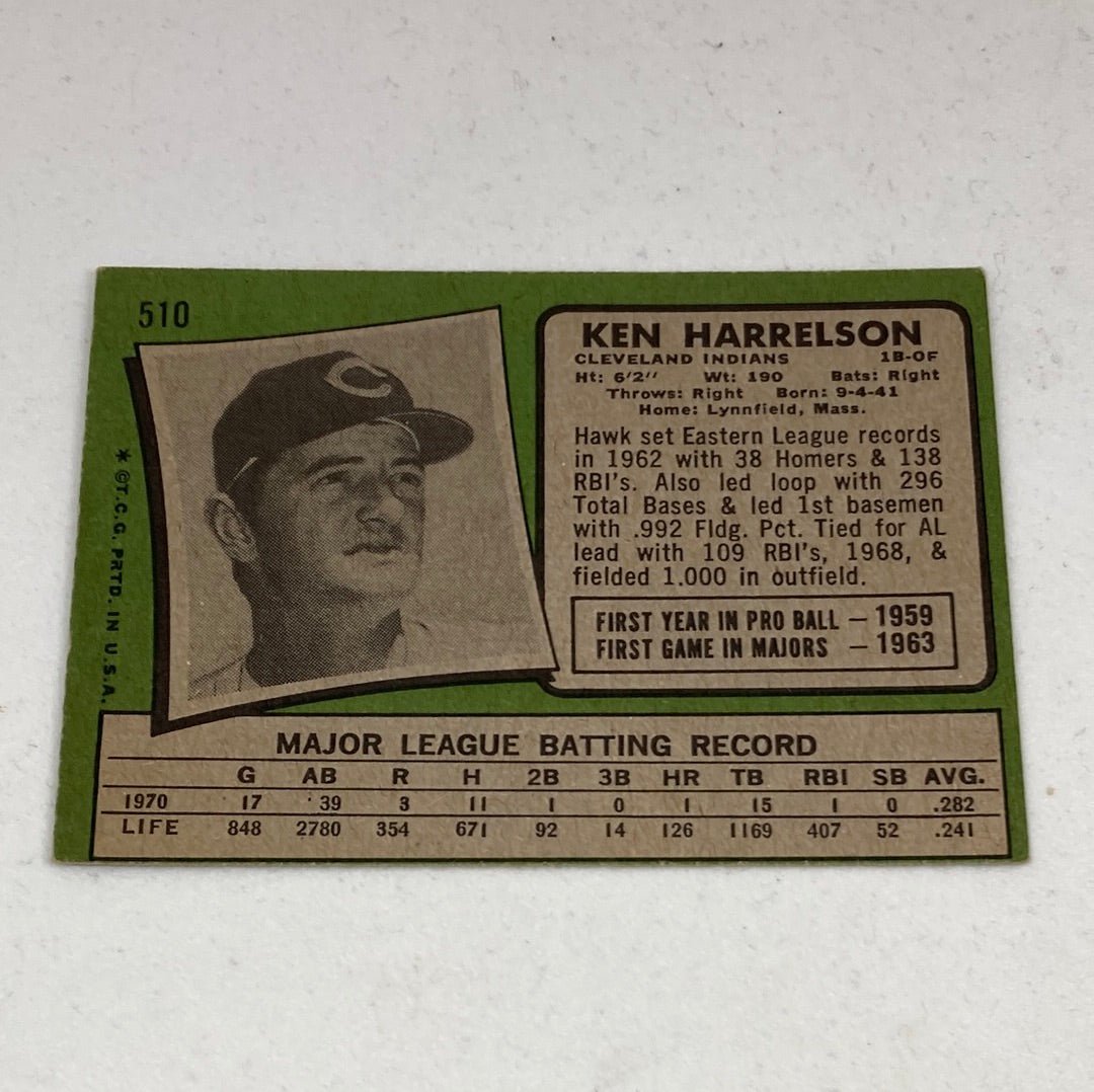 1971 Topps Ken Harrelson Baseball Card - ChronicCards
