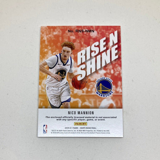 2020 - 21 Panini NBA Hoops Nico Mannion Rise N Shine - ChronicCards
