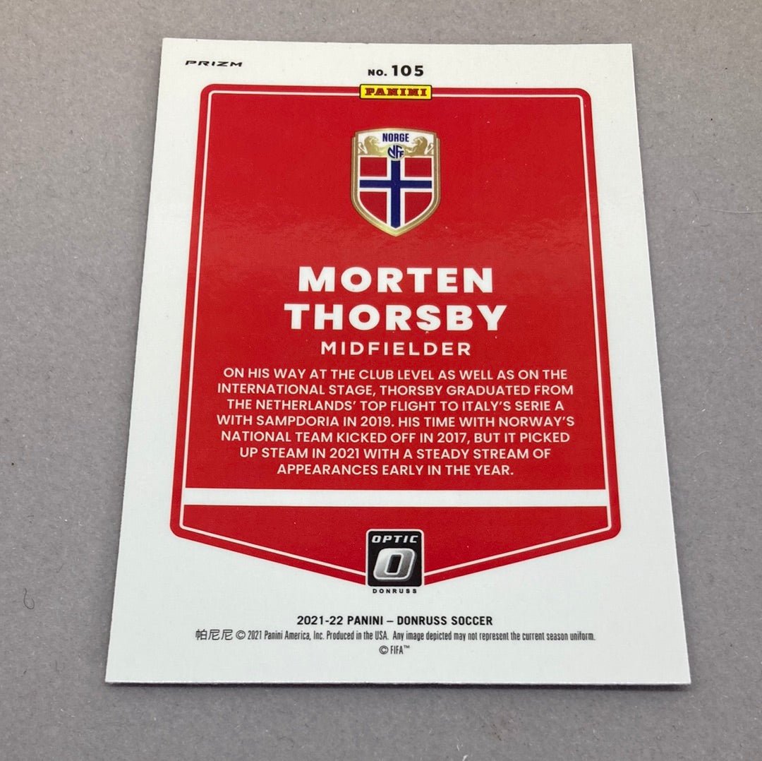 2021 Panini Donruss Morten Thorsby Silver Prizm Soccer Card - ChronicCards