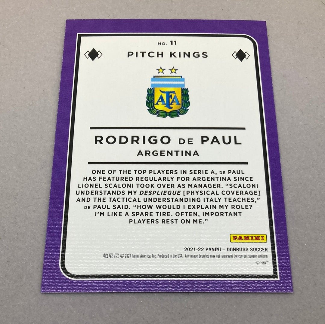 2021 - 22 Panini Donruss Rodrigo de Paul Pitch Kings Soccer Card - ChronicCards
