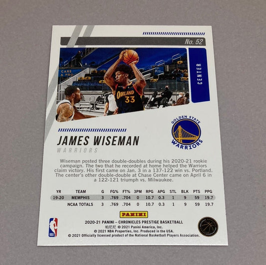 2020 - 21 Panini Prestige James Wiseman Rookie Card - ChronicCards
