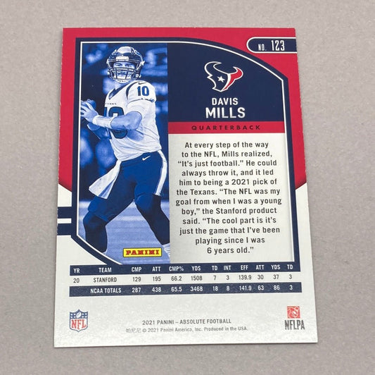 2021 Panini Absolute Davis Mills Rookie Card - ChronicCards