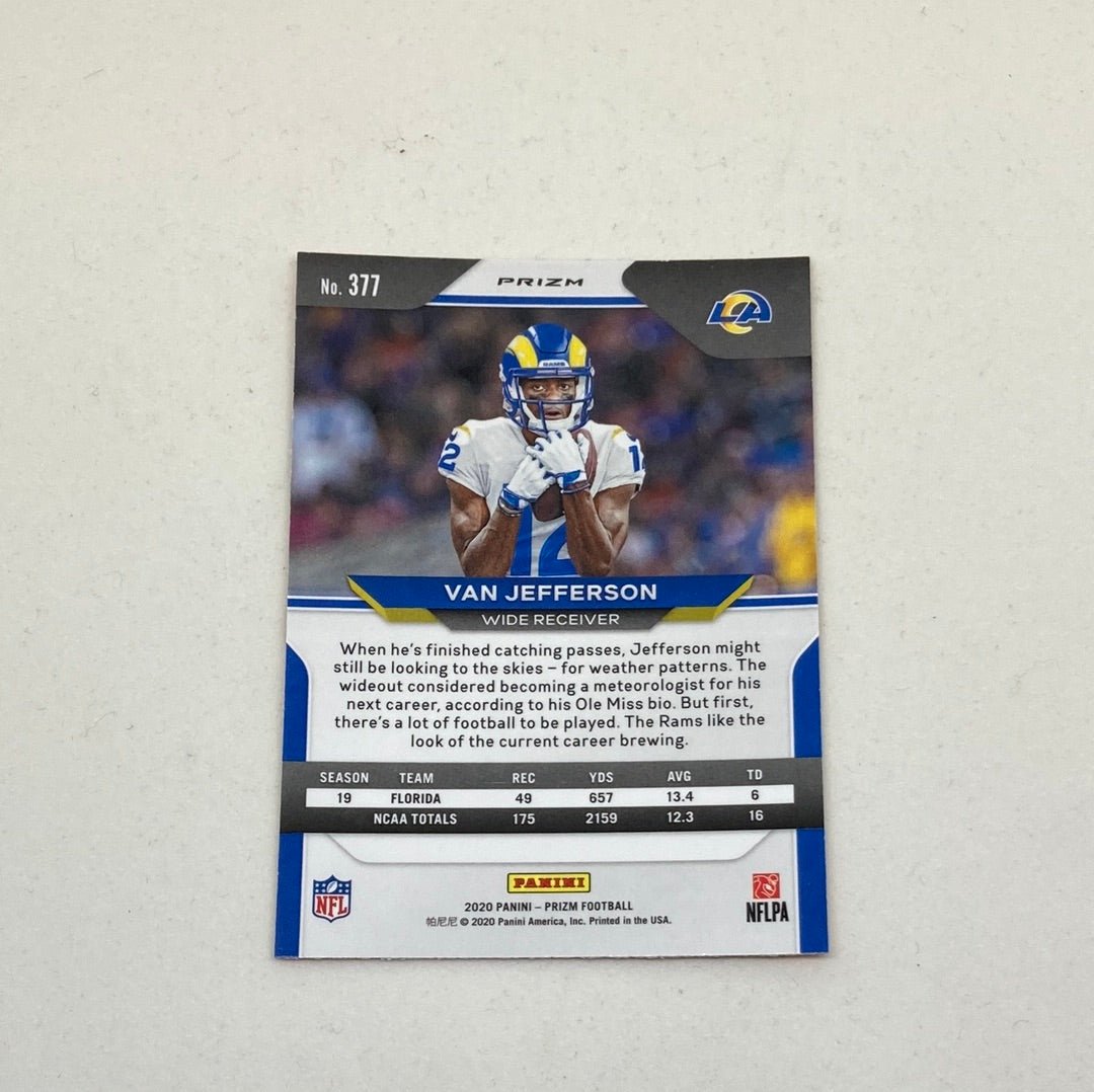 2020 Panini Prizm Van Jefferson Orange Laser Rookie Card - ChronicCards