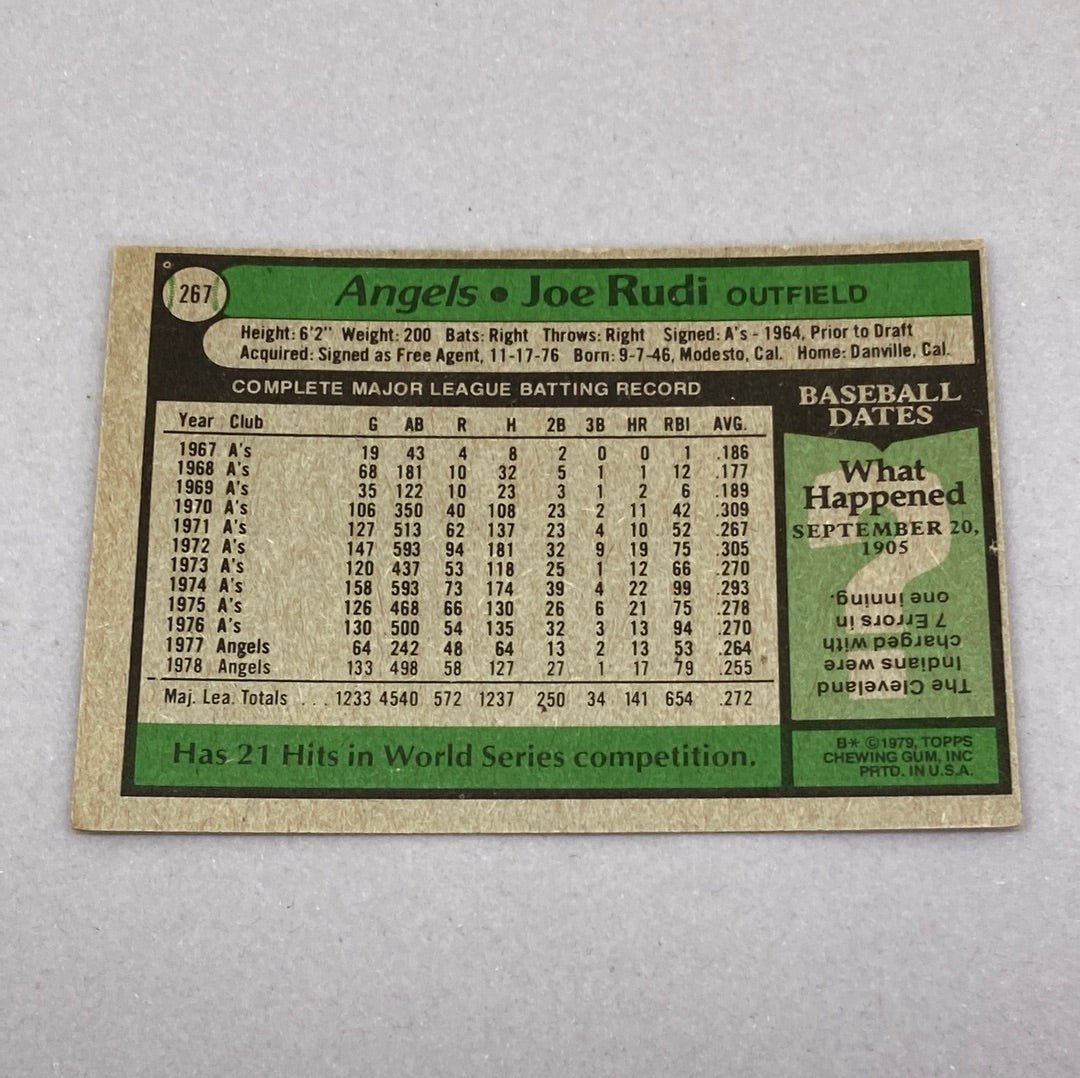 1979 Topps Joe Rudi #267 Baseball Card - ChronicCards