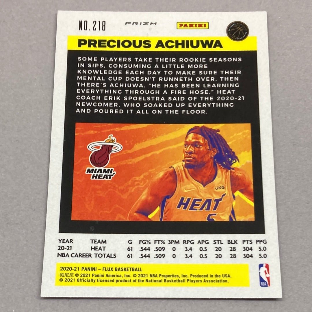 2020 - 21 Panini Flux Precious Achiuwa Rookie Card - ChronicCards