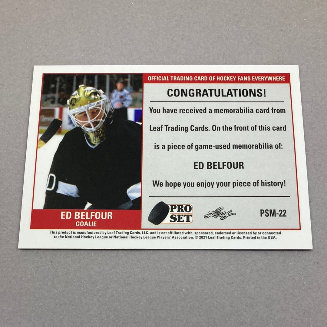 2021 Pro Set Ed Belfour Memorabilia Card - ChronicCards