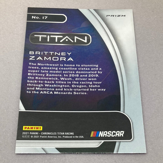 2021 Panini Chronicles Titan Brittney Zamora Nascar Card - ChronicCards