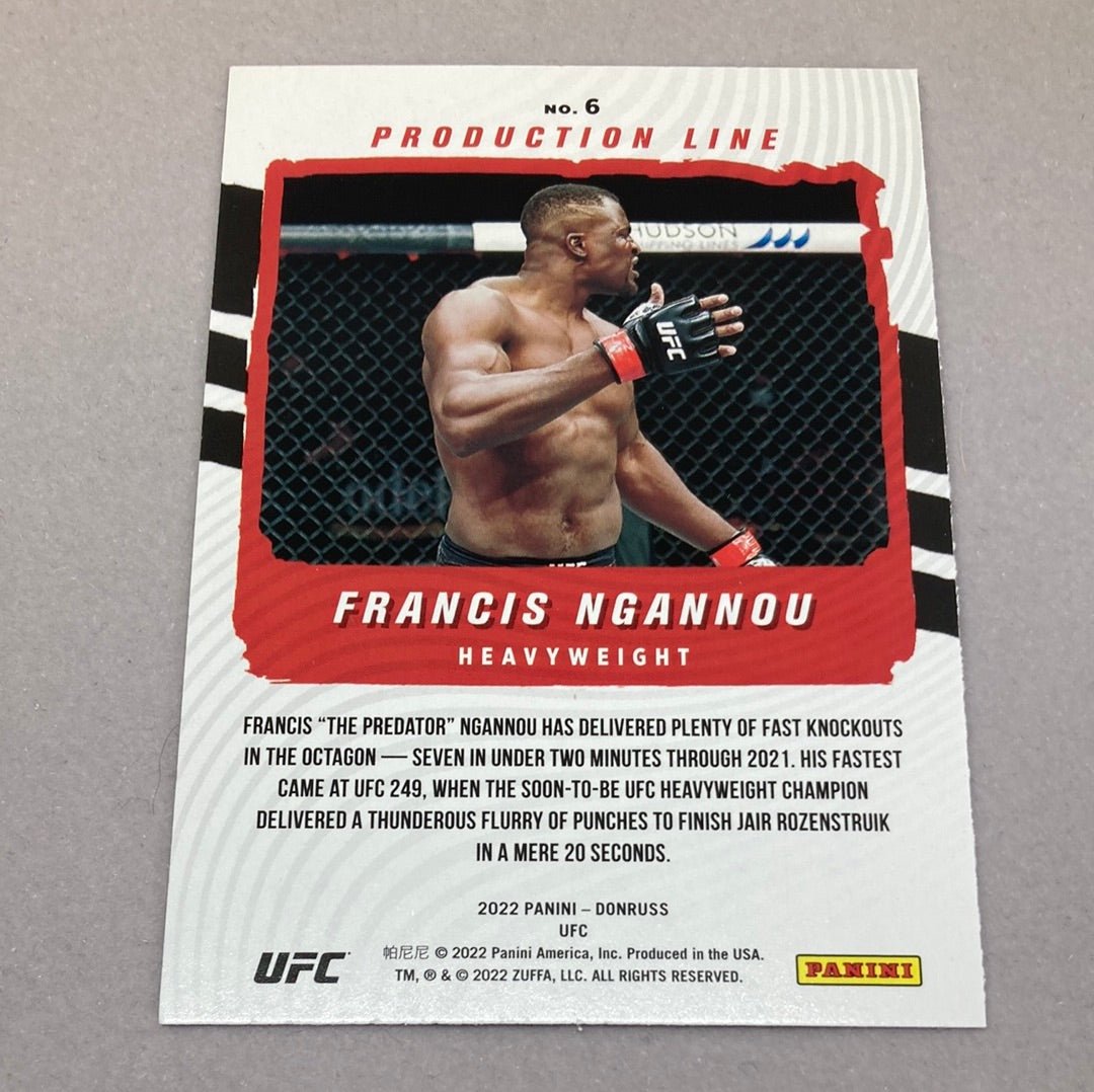 2022 Panini Donruss Francis Ngannou Production Line UFC Card - ChronicCards
