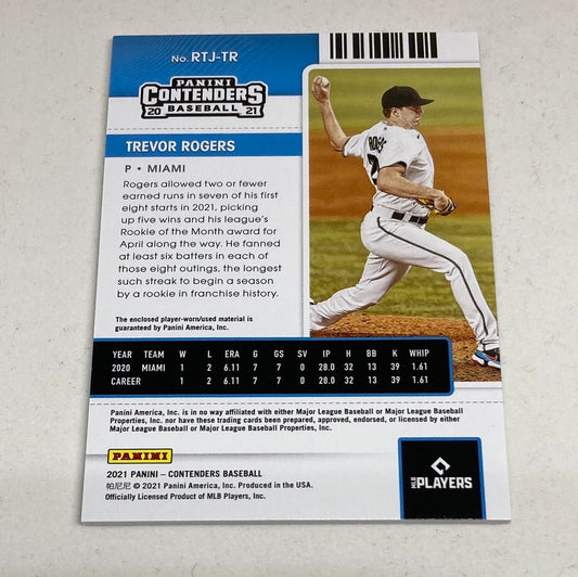 2021 Panini Contenders Trevor Roger’s Rookie Ticket Memorabilia Card - ChronicCards