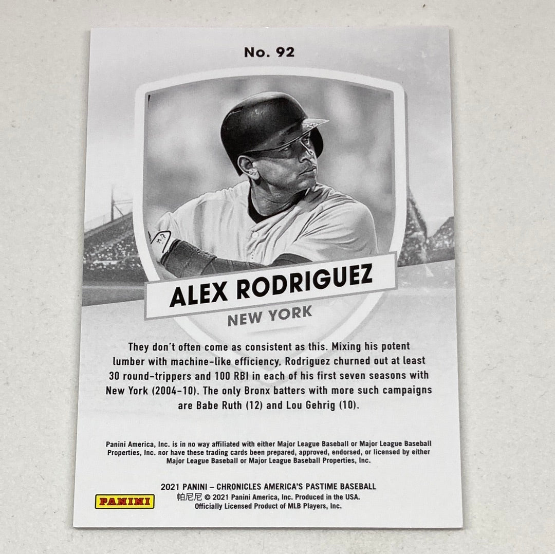 2021 Panini Chronicles American Pastime Alex Rodriguez #92 - ChronicCards