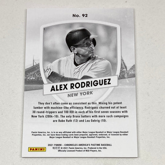2021 Panini Chronicles American Pastime Alex Rodriguez #92 - ChronicCards