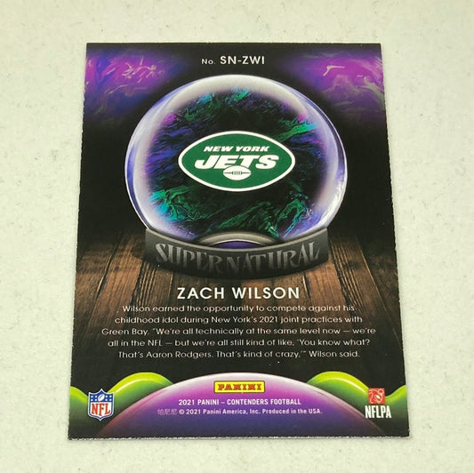 2021 Panini Contenders Zach Wilson Supernatural Red Rookie Card - ChronicCards