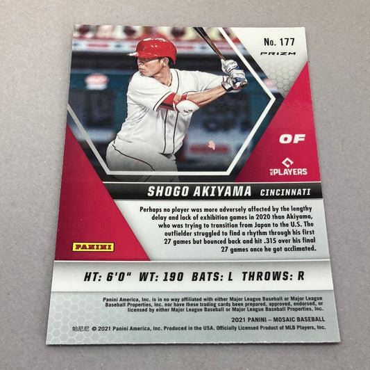 2021 Panini Mosaic Shogo Akiyama Green Mosaic Baseball Card - ChronicCards