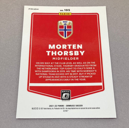 2021 Panini Donruss Morten Thorsby Red Velocity Soccer Card - ChronicCards