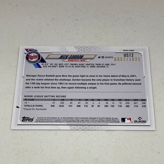 2021 Topps Nick Gordon857/2021 Rookie Card - ChronicCards