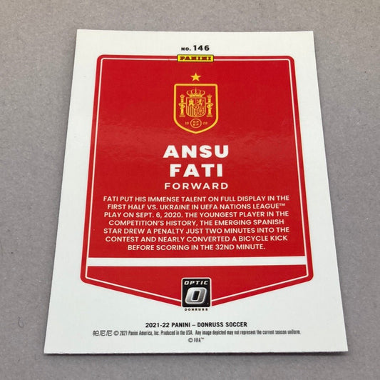 2021 - 22 Panini Donruss Optic Ansu Fati Soccer Card - ChronicCards