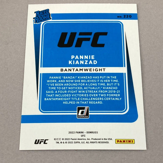 2022 Panini Donruss Pannie Kianzad Rated Rookie UFC Card - ChronicCards