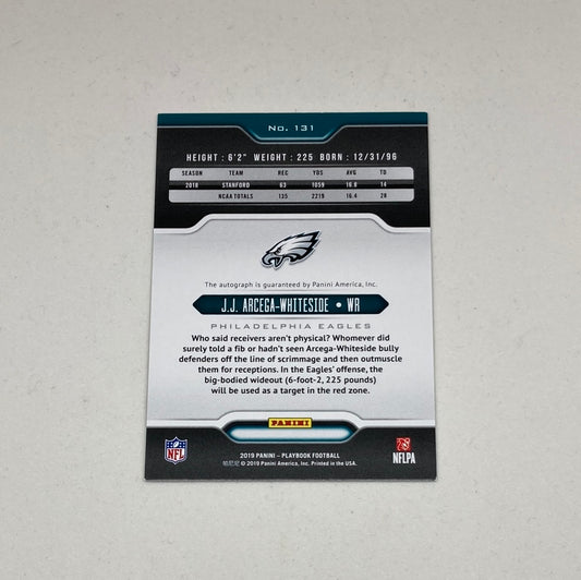 2019 Panini Playbook J.J. Arcega - Whiteside Autograph #131 - ChronicCards