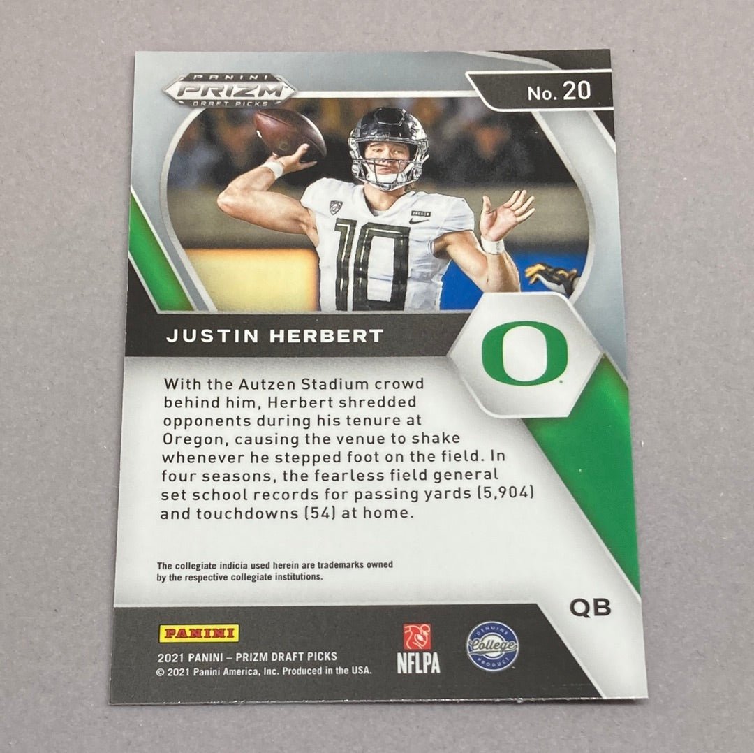 2021 Panini Prizm Draft Picks Justin Herbert - ChronicCards