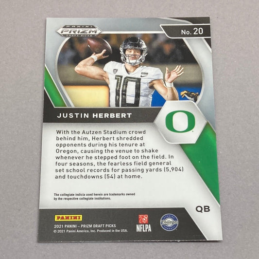 2021 Panini Prizm Draft Picks Justin Herbert - ChronicCards