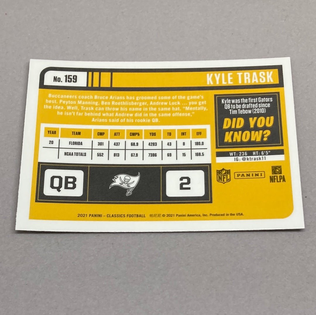 2021 Panini Classics Kyle Trask Rookie Card - ChronicCards