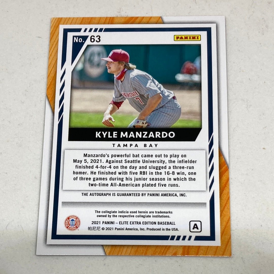 2021 Panini Extra Edition Kyle Manzardo Autograph 81/205 Baseball Card - ChronicCards