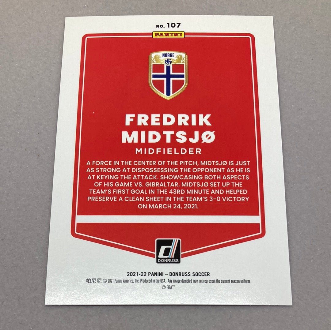 2021 - 22 Panini Donruss Fredrik Midtsjo Rookie Soccer Card - ChronicCards