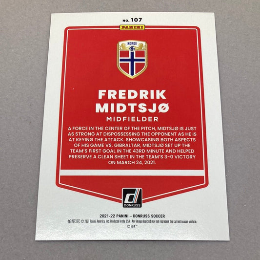 2021 - 22 Panini Donruss Fredrik Midtsjo Rookie Soccer Card - ChronicCards