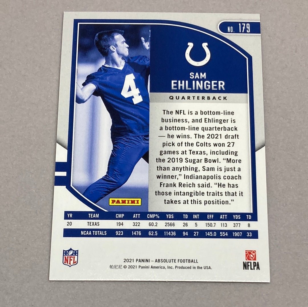 2021 Panini Absolute Sam Ehlinger Rookie Card - ChronicCards