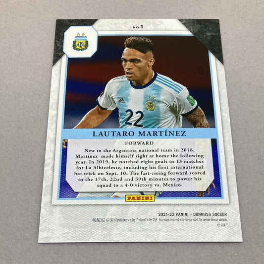 2021 - 22 Panini Donruss Lautaro Martinez Elite Series Rookie Soccer Card - ChronicCards