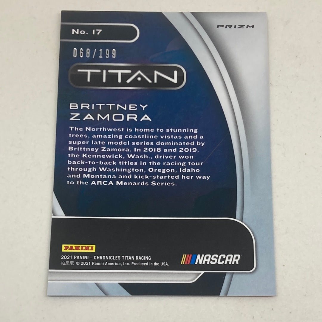 2021 Panini Chronicles Titan Brittney Zamora 68/199 Blue Prizm - ChronicCards