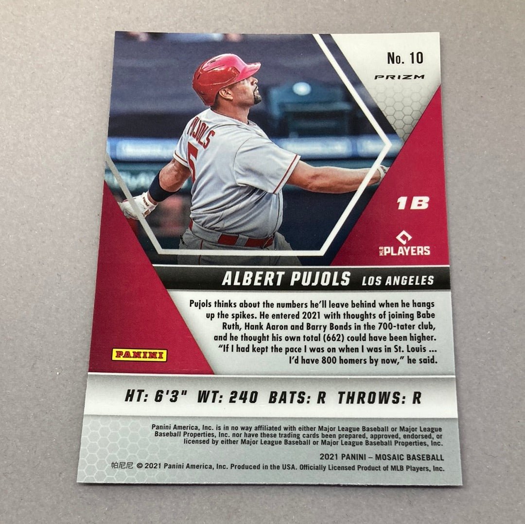 2021 Panini Mosaic Albert Pujols Silver Prizm Baseball Card - ChronicCards
