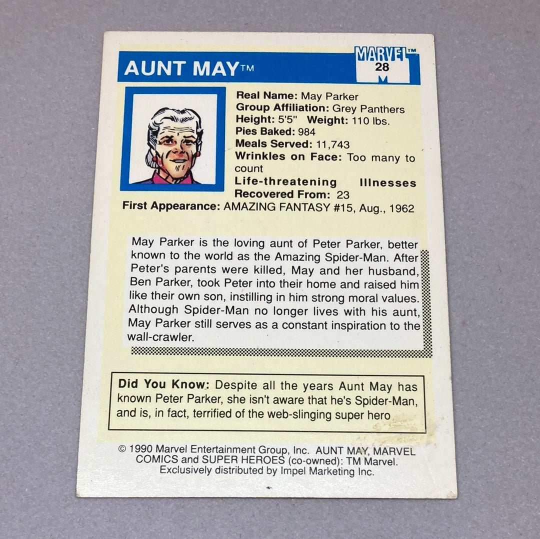 1990 Impel Marvel Aunt May Trading Card - ChronicCards