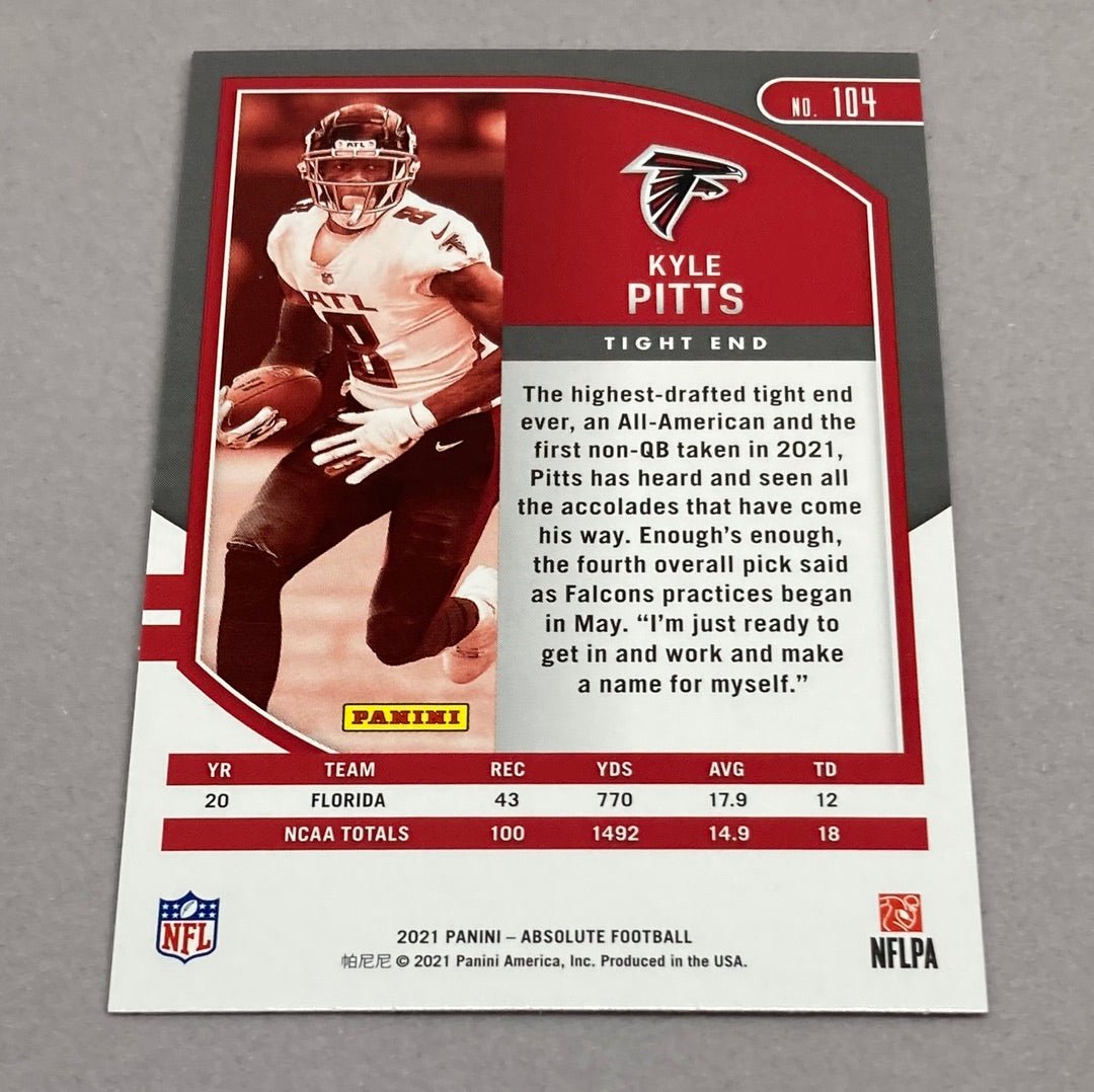 2021 Panini Absolute Kyle Pitts Rookie Card - ChronicCards