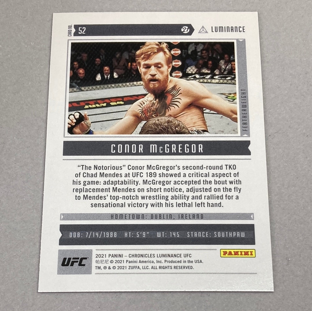 2021 Panini Luminance Conor McGregor UFC Card - ChronicCards