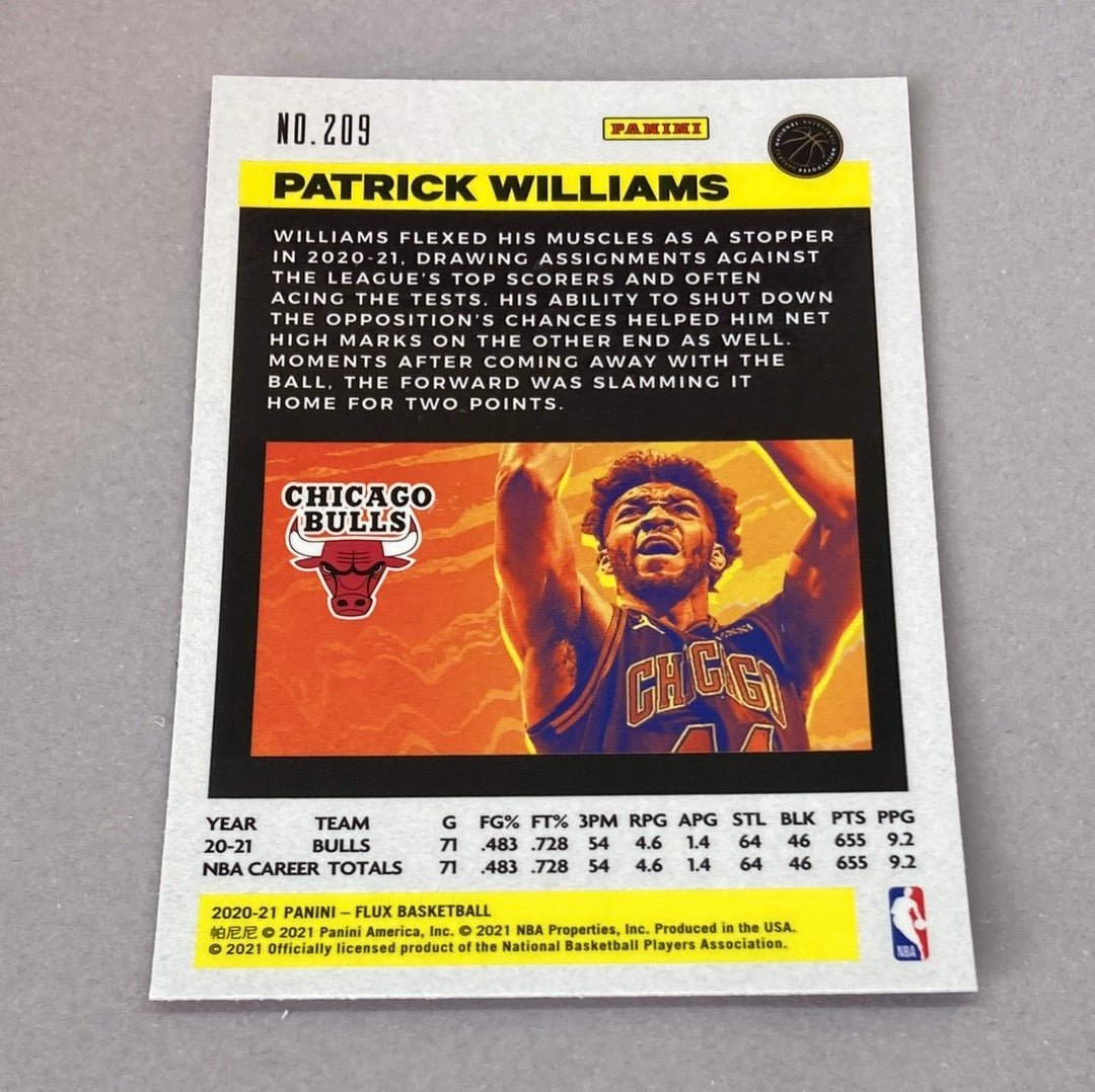 2020 - 21 Panini Flux Patrick Williams Rookie Card - ChronicCards
