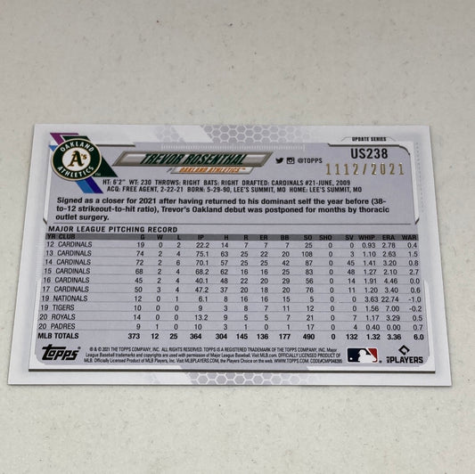 2021 Topps Trevor Rosenthal 1112/2021 Baseball Card - ChronicCards