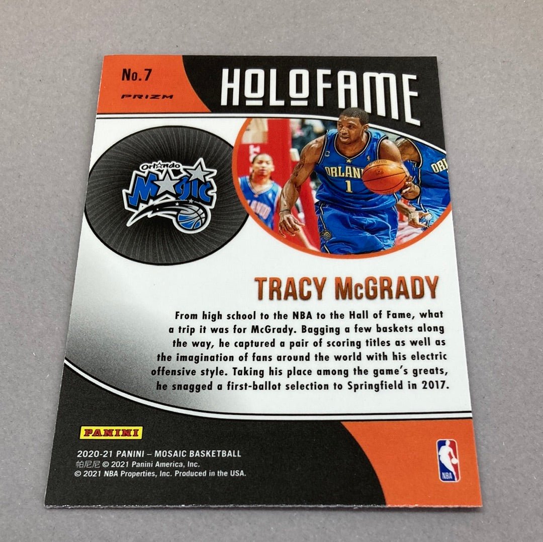 2020 - 21 Panini Mosaic Tracy McGrady Holofame Card - ChronicCards
