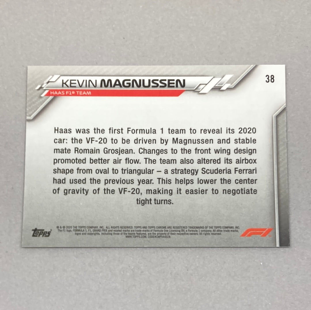 2020 Topps Chrome Kevin Magnussen Base #38 F1 Card - ChronicCards