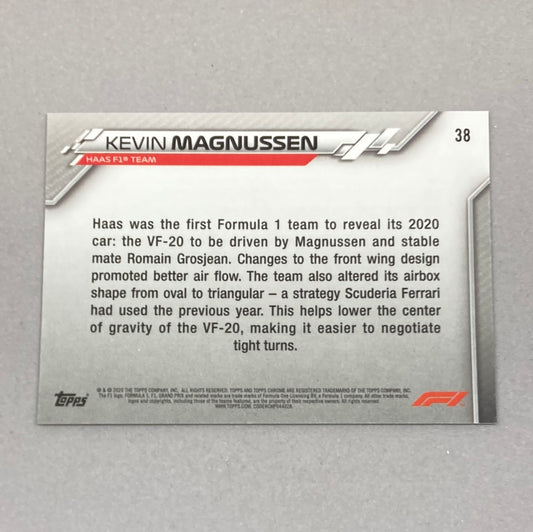 2020 Topps Chrome Kevin Magnussen Base #38 F1 Card - ChronicCards