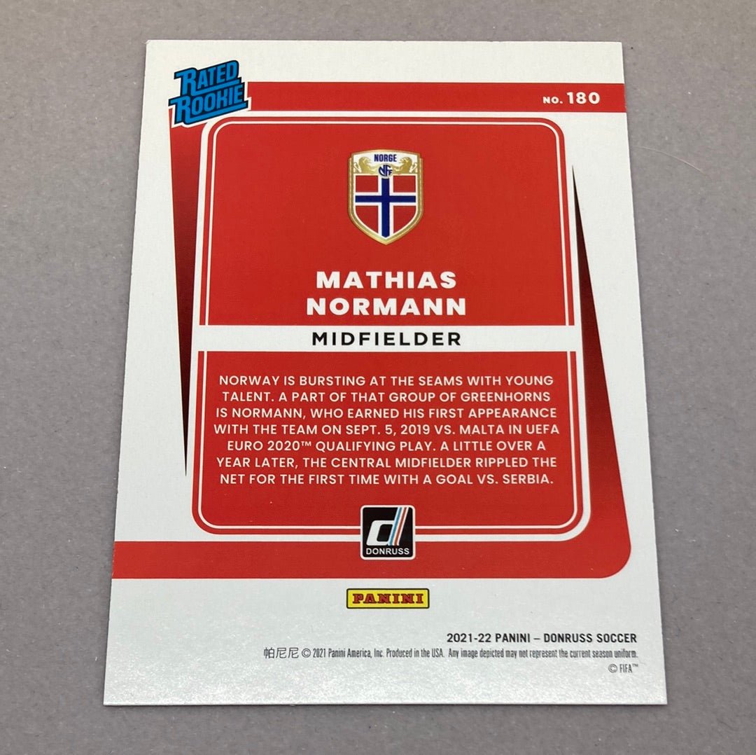 2021 - 22 Panini Donruss Mathias Normann Rated Rookie Soccer Card - ChronicCards