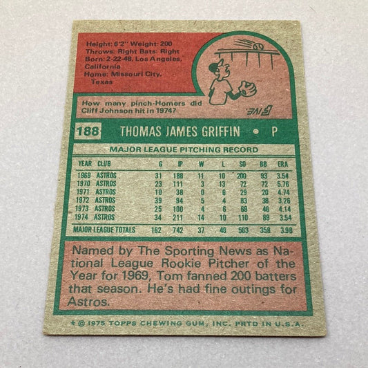 1975 Topps Tom Griffin #188 Baseball Card - ChronicCards
