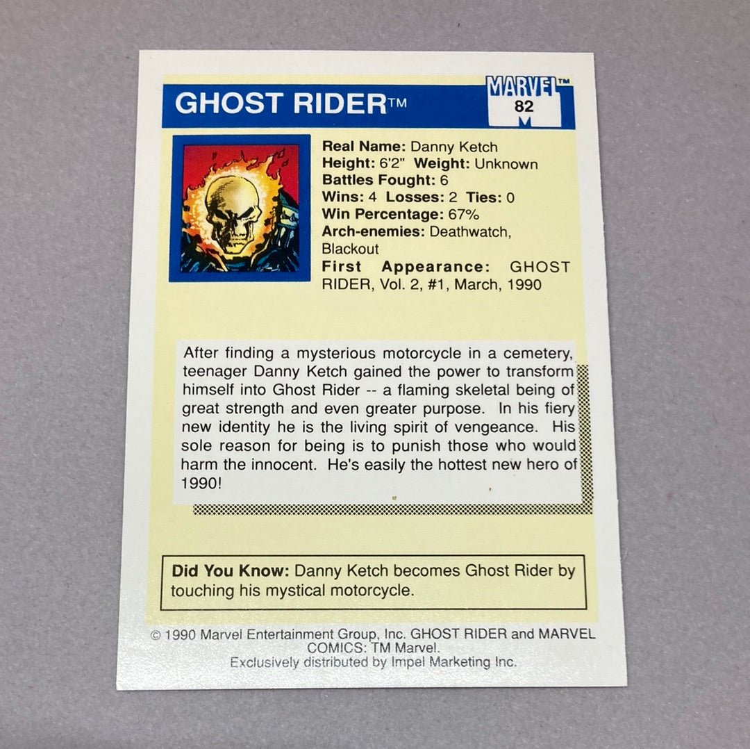 1990 Impel Marvel Ghost Rider Trading Card - ChronicCards