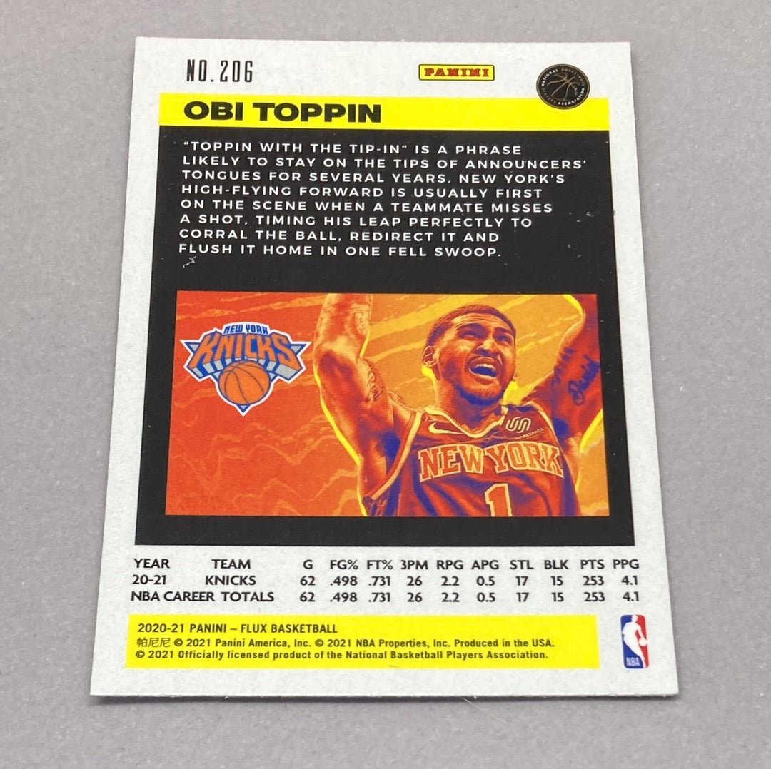 2020 - 21 Panini Flux Obi Toppin Rookie Card - ChronicCards