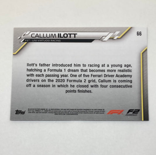 2020 Topps Chrome Callum Ilott #66 Base F1 Card - ChronicCards