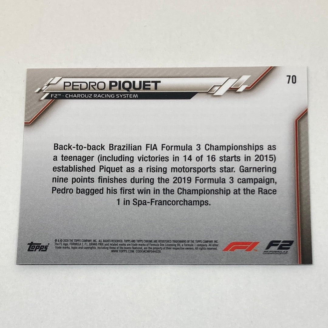 2020 Topps Chrome Pedro Piquet #70 Base F1 Card