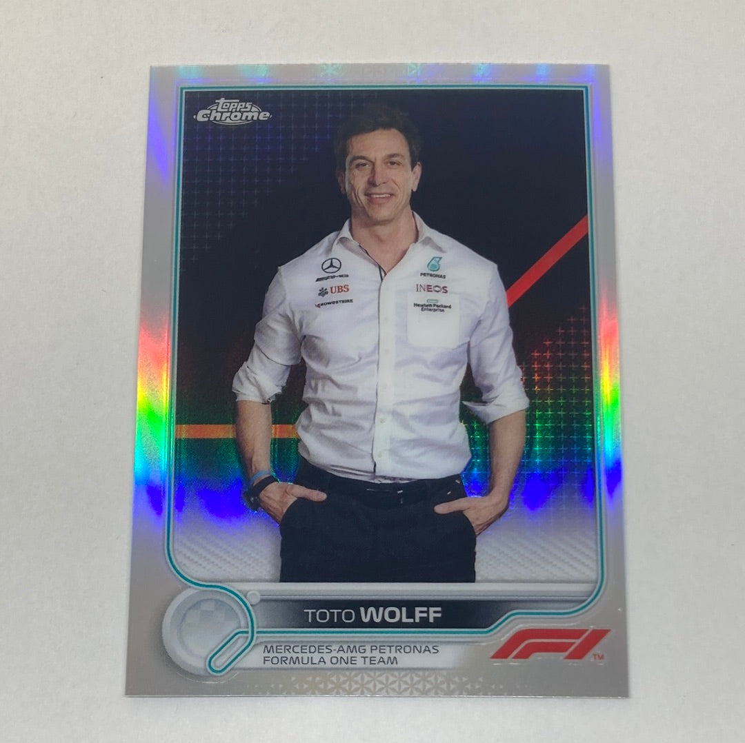 2022 Topps Chrome Toto Wolff #99 F1 Refractor Card